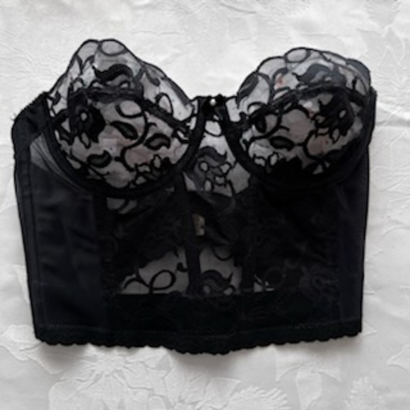 VICTORIAS SECRET GOLD LABEL VINTAGE BLACK LACE CORSET SIZE 36B - Picture 12 of 16